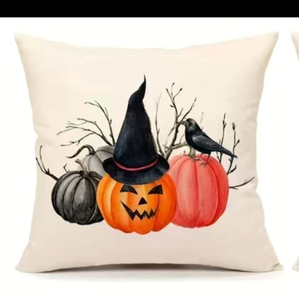 New Halloween pumpkin pillowcase home decor pillow case accent - Picture 1 of 2